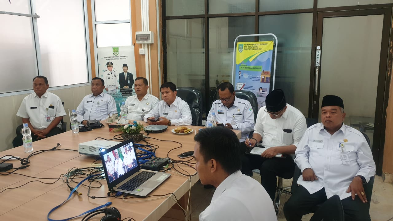 Siaga Corona, Pemkab Rohul Telekonferensi dengan Gubernur Riau