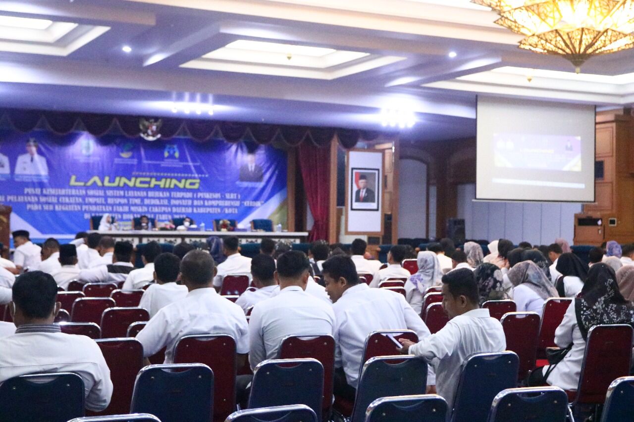 Percepat Pelayanan Kemasyarakat Miskin, Bupati Rohul H.Sukiman Buka Launching PUSKESOS - SLRT