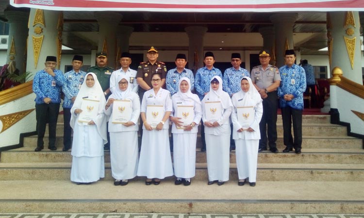 Enam Bidan Desa PTT di Rohul Terima SK CPNS‎ Daerah Dari Bupati